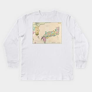 Johannes Blaeu - Japan Kingdom 1665 -  Ancient Worlds Kids Long Sleeve T-Shirt